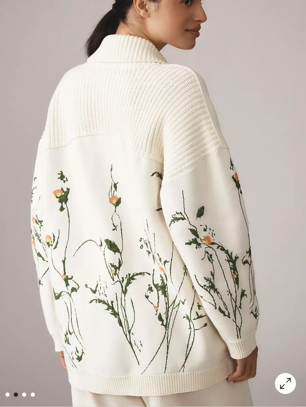 By Anthropologie Floral Open-Front Cardigan Sweater - Picture 2 of 3